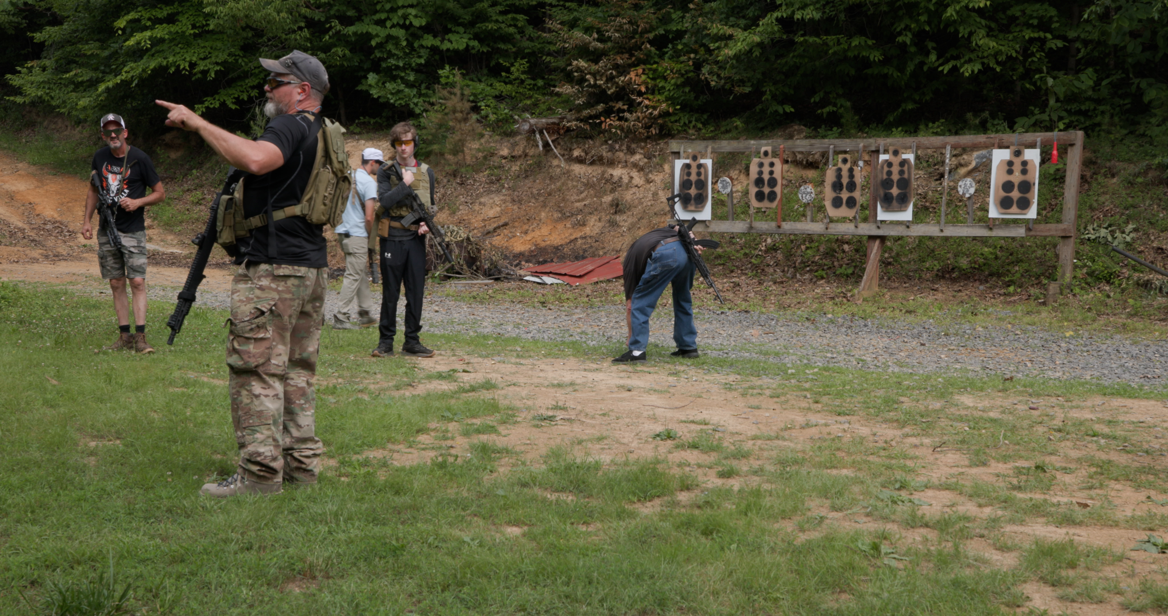 Instructor directing range drill