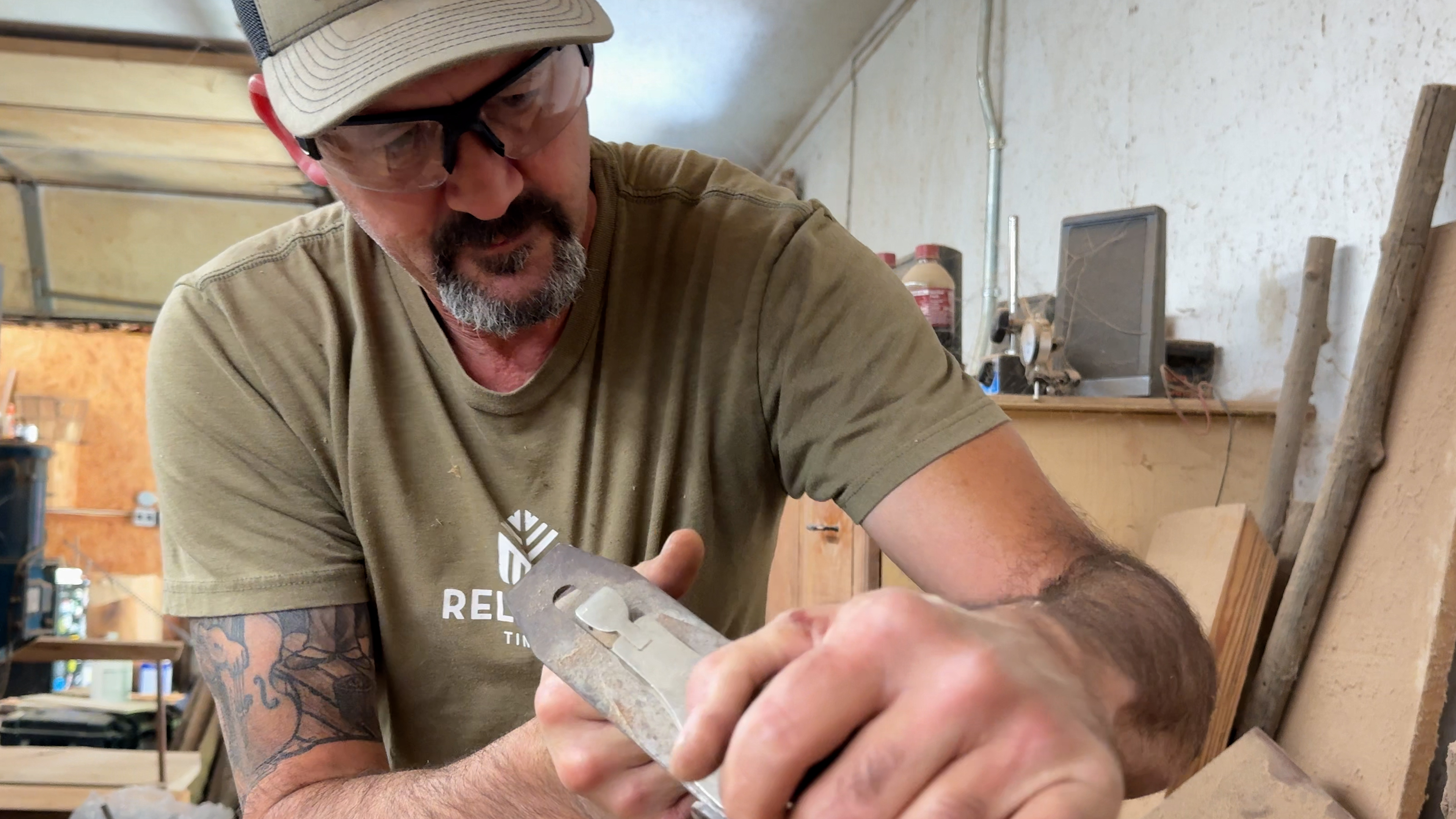 Kevin hand planing a board